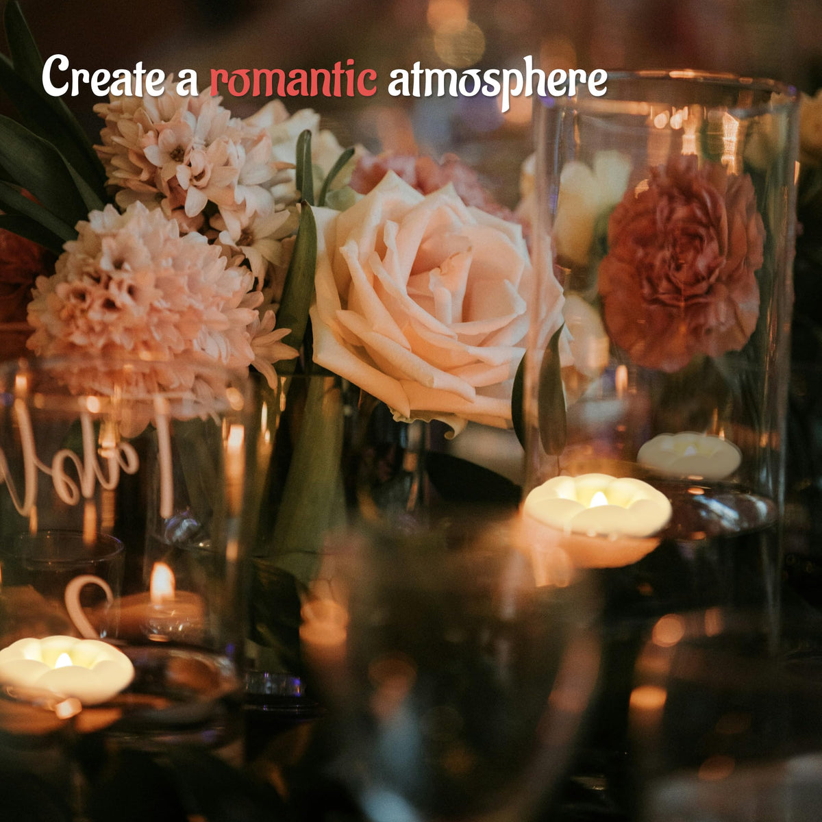 36PACK LED Flameless Floating Candles, 3'' Battery Operated Flickering Waterproof Plastic Tealights for Cylinder Vases, Pool, Centerpieces at Wedding, Party, Holiday Decor(Warm White)