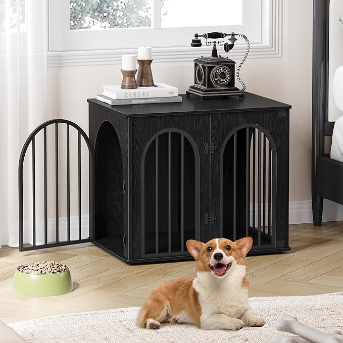 Hzuaneri 26.8'' Wooden Dog Crate Furniture, Indoor Dog Kennel Dogs Cage