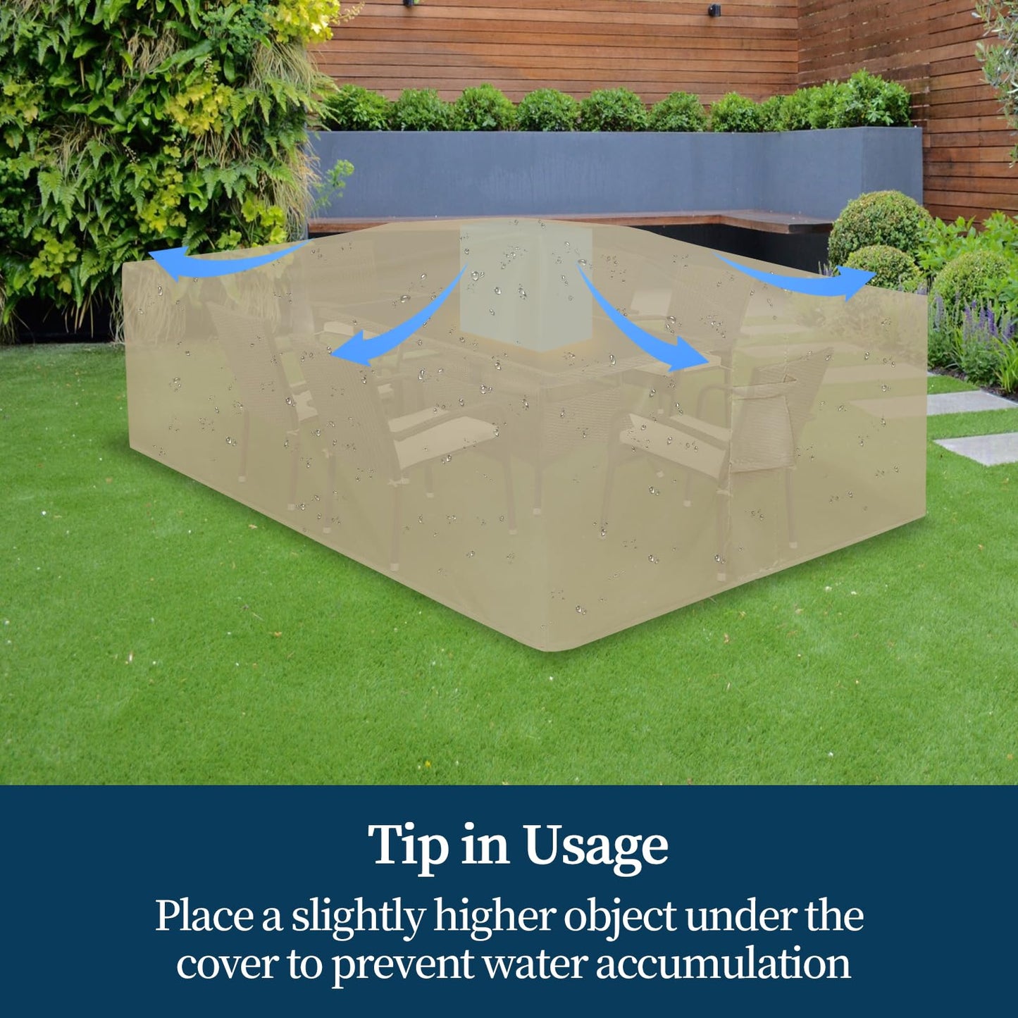 Easy-Going Rectangle Patio Furniture Cover Waterproof Outdoor Dining Table and Chair Cover Anti-UV Outside Sectional Sofa Set Covers (110"L x 84"W x 28"H, Camel)