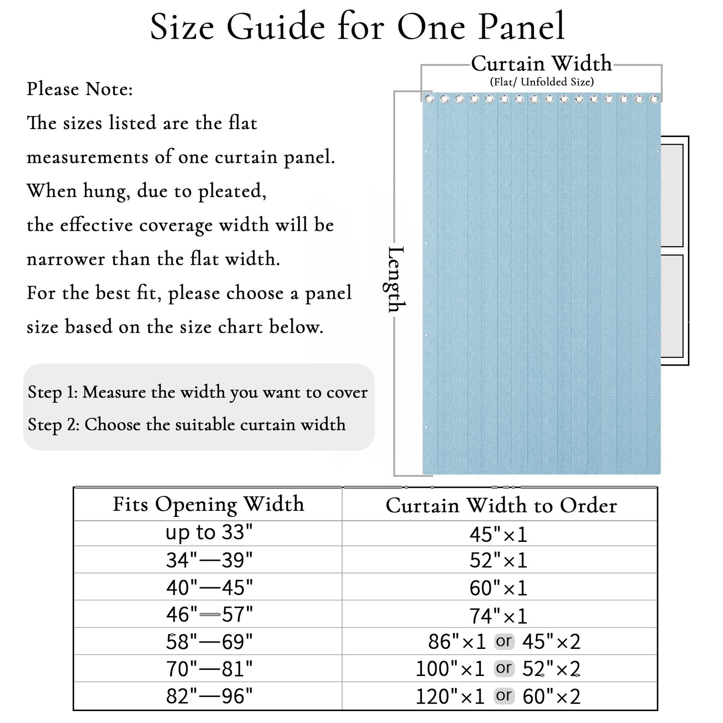HMYI 100% Blackout Magnetic Curtain for Closet Door, Accordion Folding Door Curtain for Doorway/Laundry/Pantry/Hallway, 1 Panel, W45 x L80, Blue