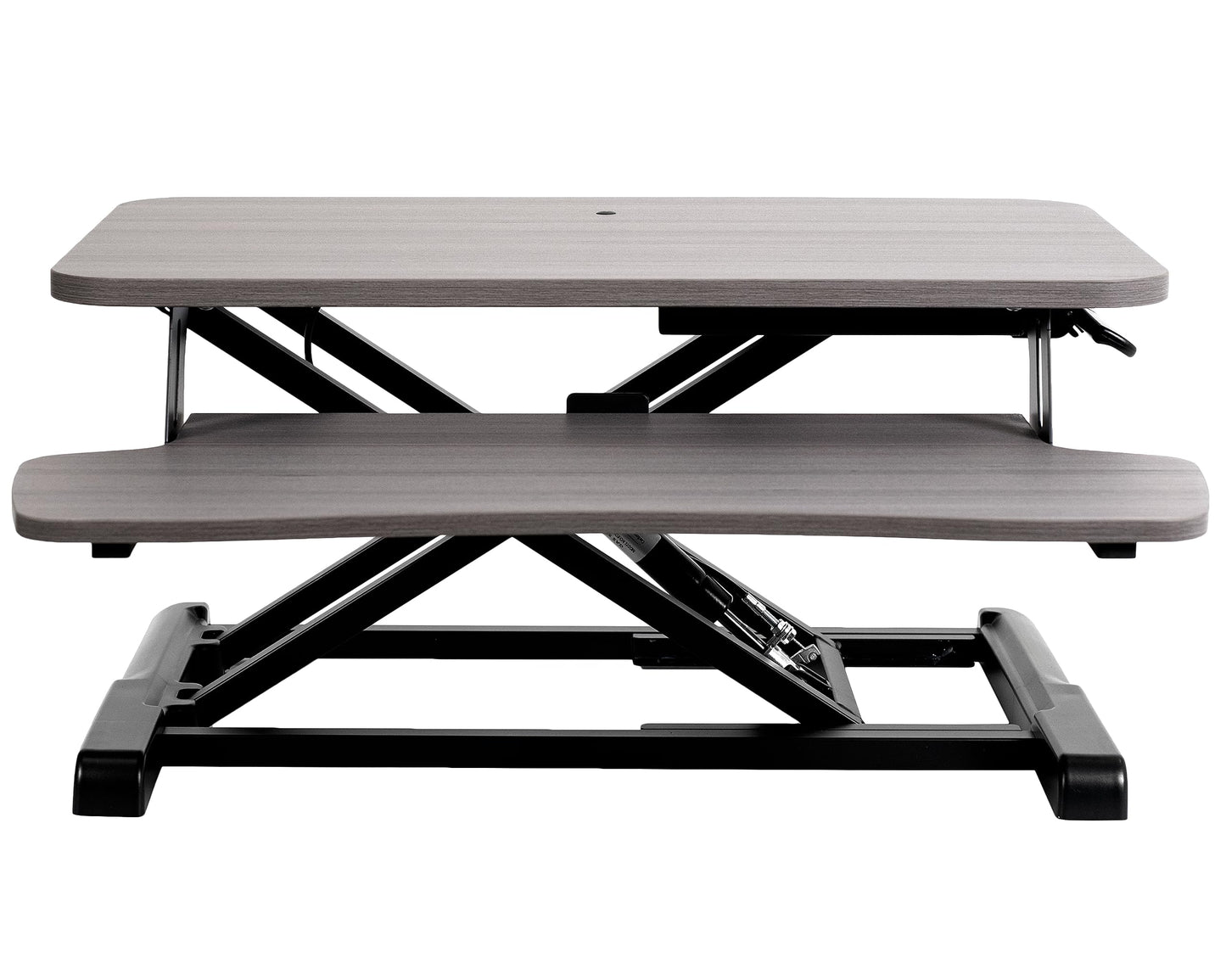 VIVO 26 inch Desk Converter, K Series, Height Adjustable Sit to Stand Riser, Dual Monitor and Laptop Workstation with Keyboard Tray, Gray Top, Black Frame, DESK-V026KG