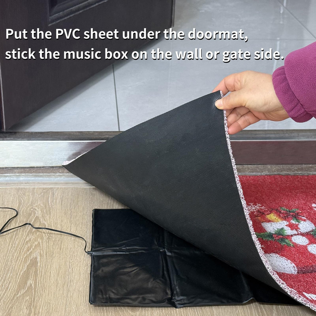 Christmas Musical Doormat with Sound Activation - Interactive Foot Sensor Holiday Decor, Durable Faux Leather, Indoor/Outdoor high Pile Handmade MATS - the Perfect Holiday Home Doormat
