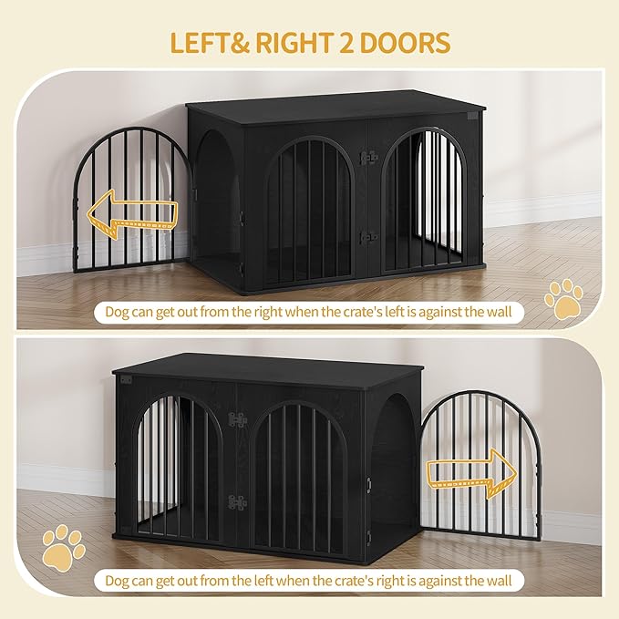 Hzuaneri 39.4" Wooden Dog Crate Furniture, Indoor Dog Kennel Dogs Cage
