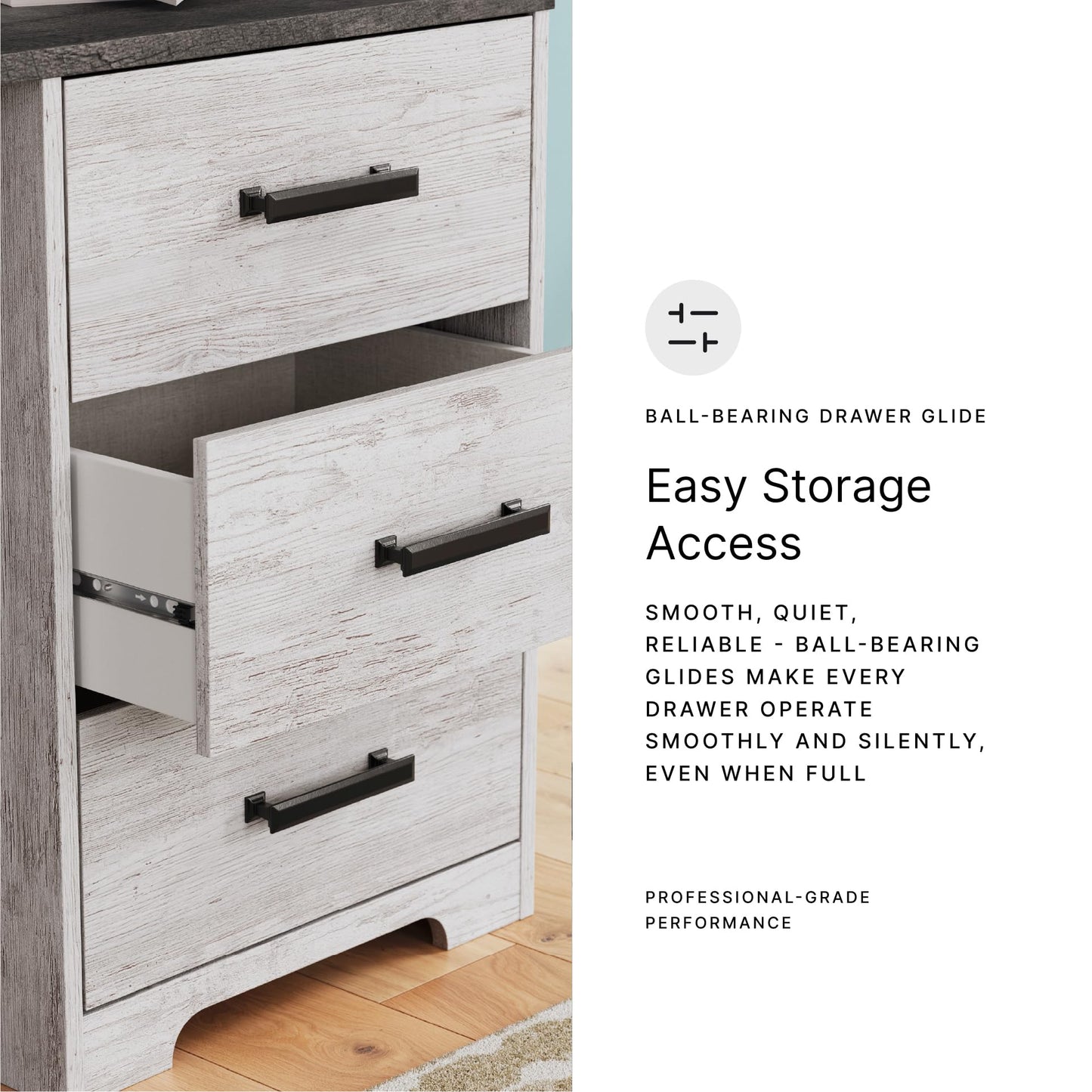Signature Design by Ashley Shawburn Farmhouse 3-Drawer 54" Home Office Desk, White & Gray