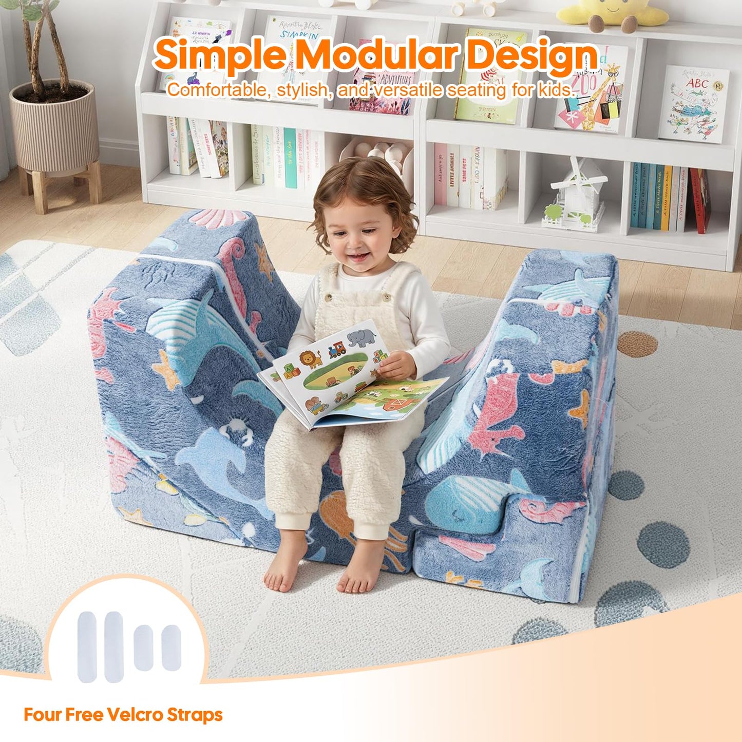 MeMoreCool Foam Climbing Toddler Couch – Modular Sofa with Slide & Stairs | Convertible Playroom Couch | Crawling & Climbing Soft Furniture | Washable Cover | Gift for Kids