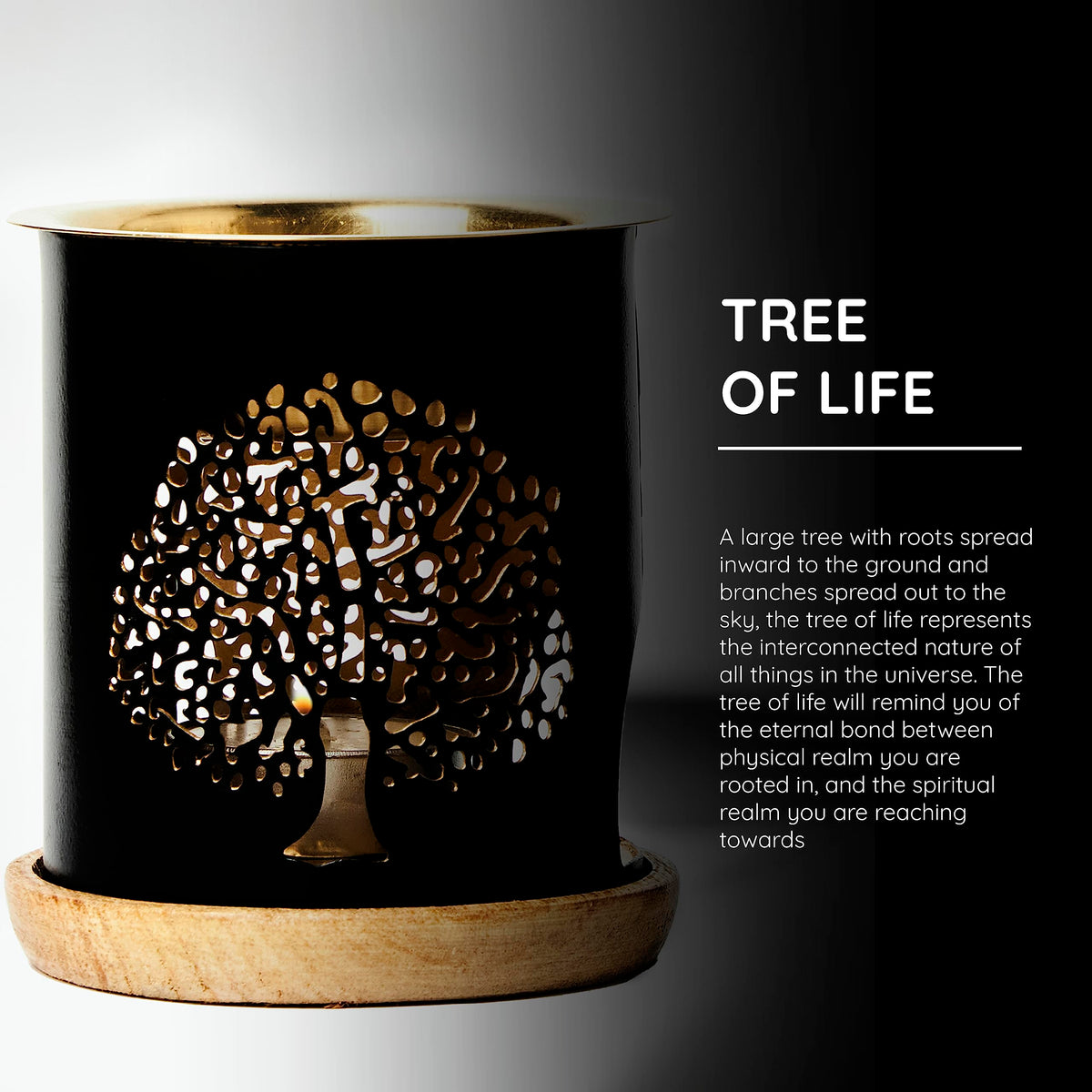 Aromafume Tree of Life Essential Oil Burner | Oil Diffuser with Candle | Brass Burner with 10ml Essential Oil