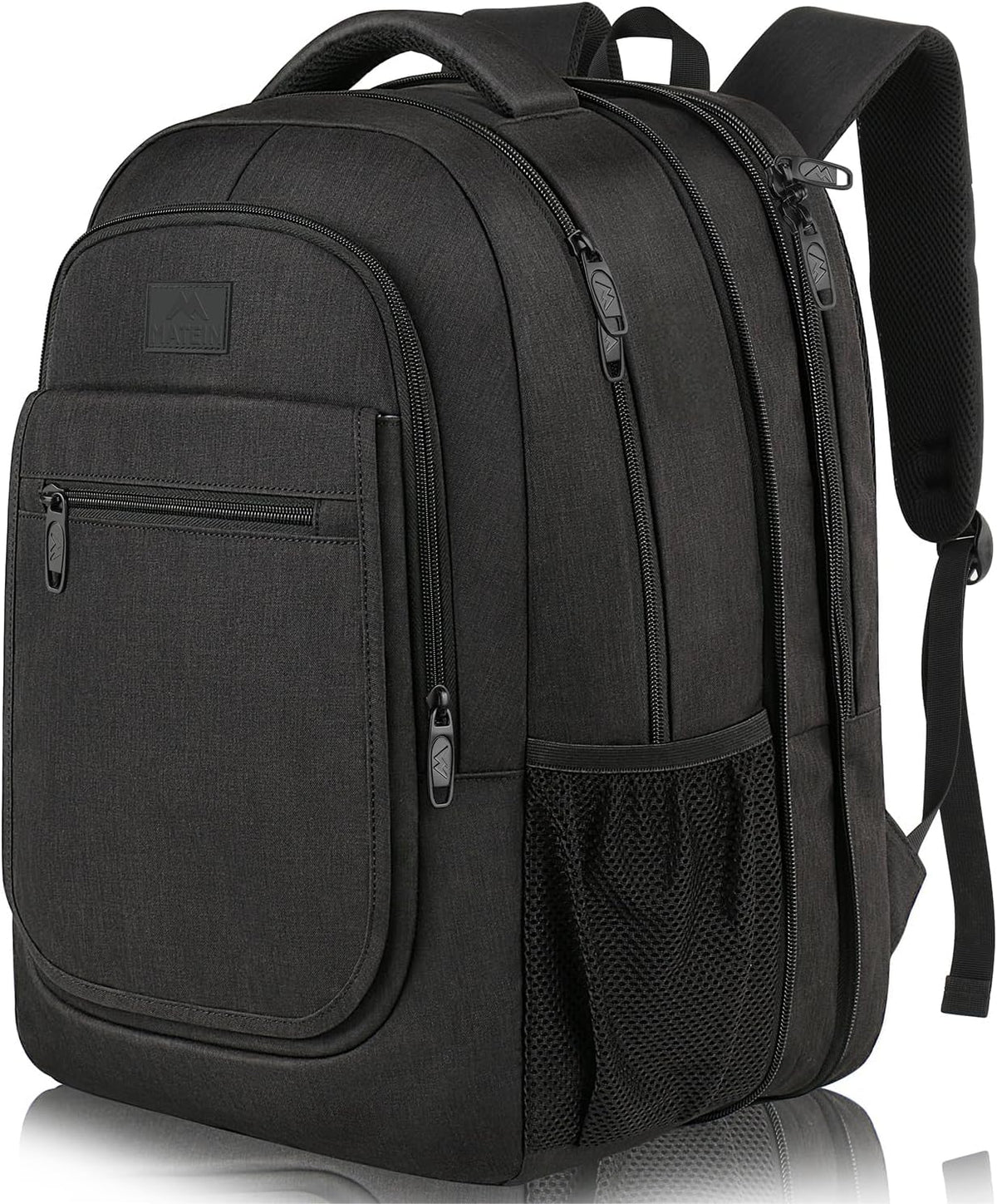 MATEIN Backpack for School, Expandable College Backpack for Boys Girl, Water Resistant Large Bookbag for Men Women, 15.6 inch Laptop Bag, Anti Theft Travel Daypack, Black