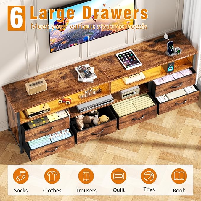 Furologee 63 Inch Entertainment Center, TV Stand