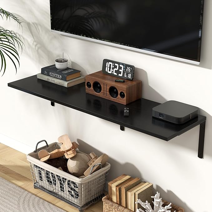 Fun Memories Floating Shelves for Wall, 12 Inch Deep Floating Shelves Set of 2