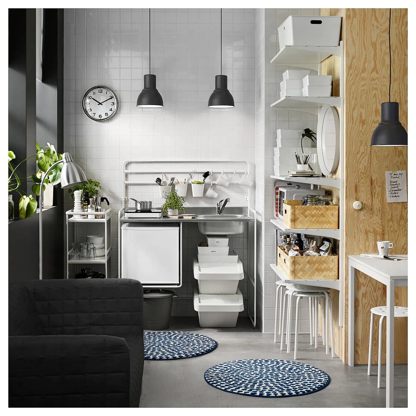 Ikea Marius Durable Stool- 45 Cm - Product Of Sweden (White) - Steel