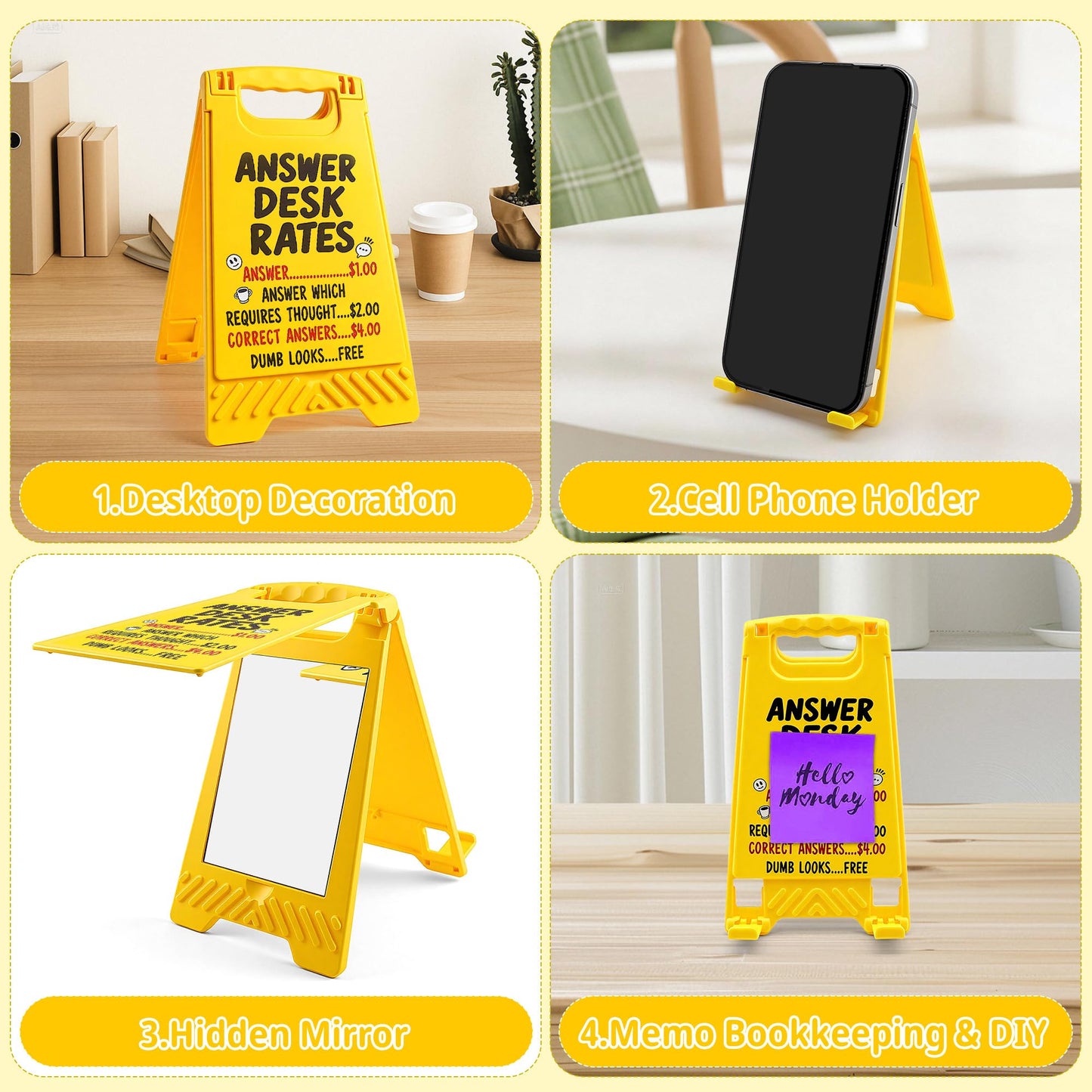 HRPHRP Office Desk Decor Desk Accessories - Funny Boss Coworker Employee Bosses Day Gifts, Cubicle Decor Gag Gifts for Women Men, Teacher Nurse Principal Appreciation Gifts, Lady Work Desk Signs