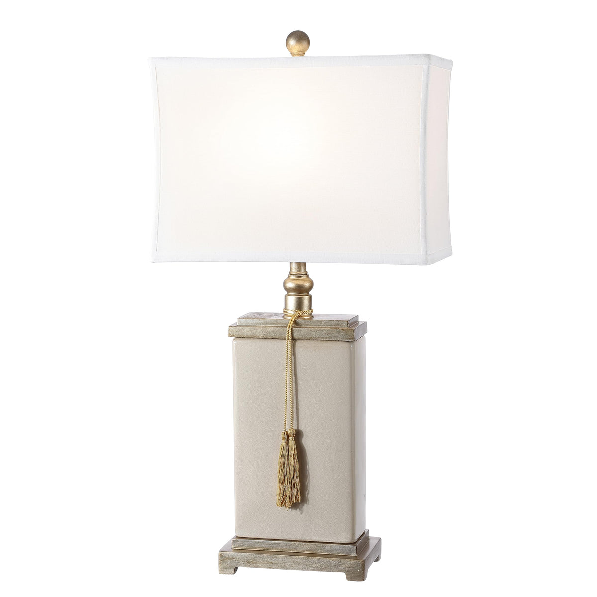 SAFAVIEH Lighting - Amiliana 32-Inch Tassel Table Lamp - Cream - Transitional Ceramic Design - Ideal for Living Room, Bedroom, Entryway, Home Office - LED Bulb Included (LIT4000A)
