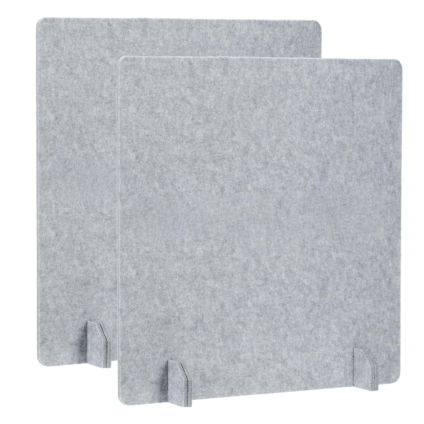 PATIKIL Desk Dividers 24" x 24", 2 Pack Desk Privacy Panel Freestanding Noise Reducing Partition Acoustic Panel with 4Pcs Support Feet for Testing Office Home Library, Cement Gray Style C