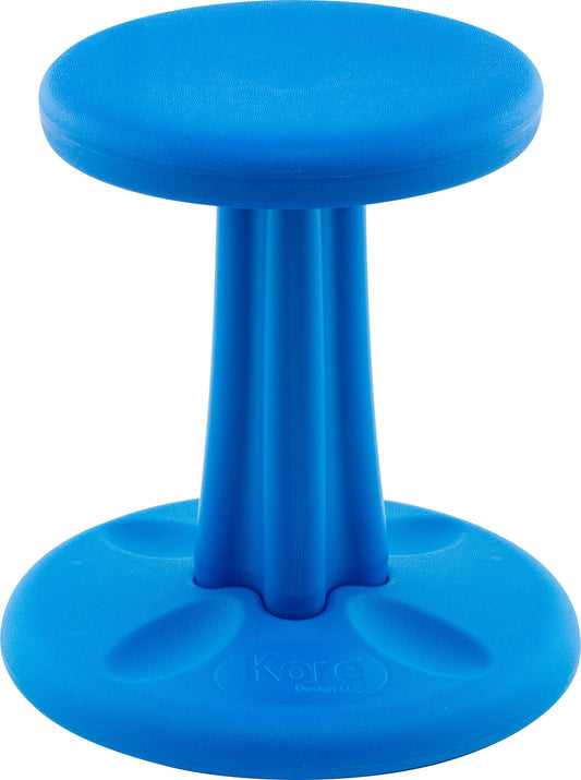 KORE Design Wobble Stool Chair, Girls + Boys Kid Desk Stools, Ergonomic Small Office Chairs, Flexible Seating for Active Child, ADD/ADHD, Classroom, School, Home, Kids (14in), Age 6-7 yrs, Blue
