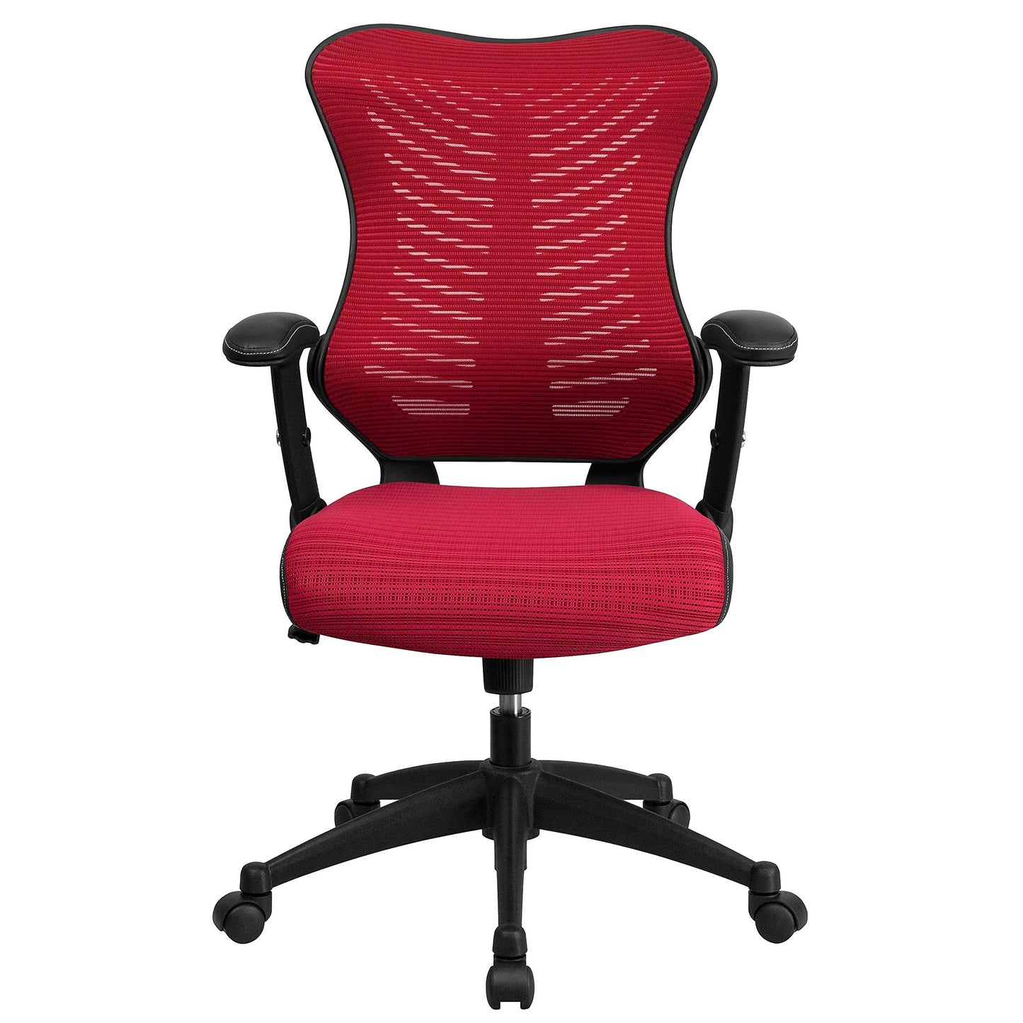 Flash Furniture Kale High Back Designer Burgundy Mesh Executive Swivel Ergonomic Office Chair with Adjustable Arms