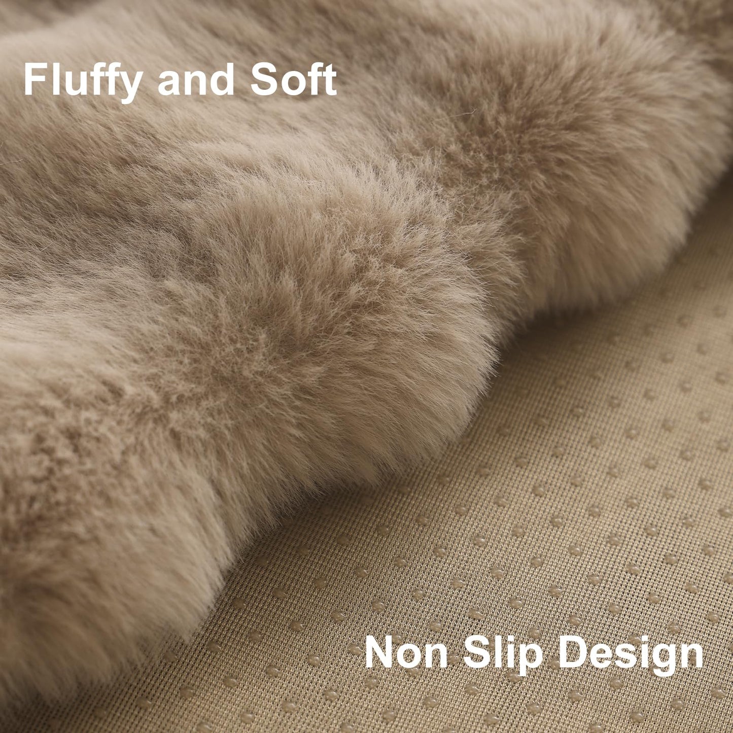 Aucrovee Soft Plush Faux Fur Couch Cover, Thick Warm Fuzzy Sectional Sofa Covers for 3 Cushion Couch Sofa L Sharped Sofa Non Slip Slipcover, Furniture Protector Covers for Pets(1 PCS 36"x94" Khaki)