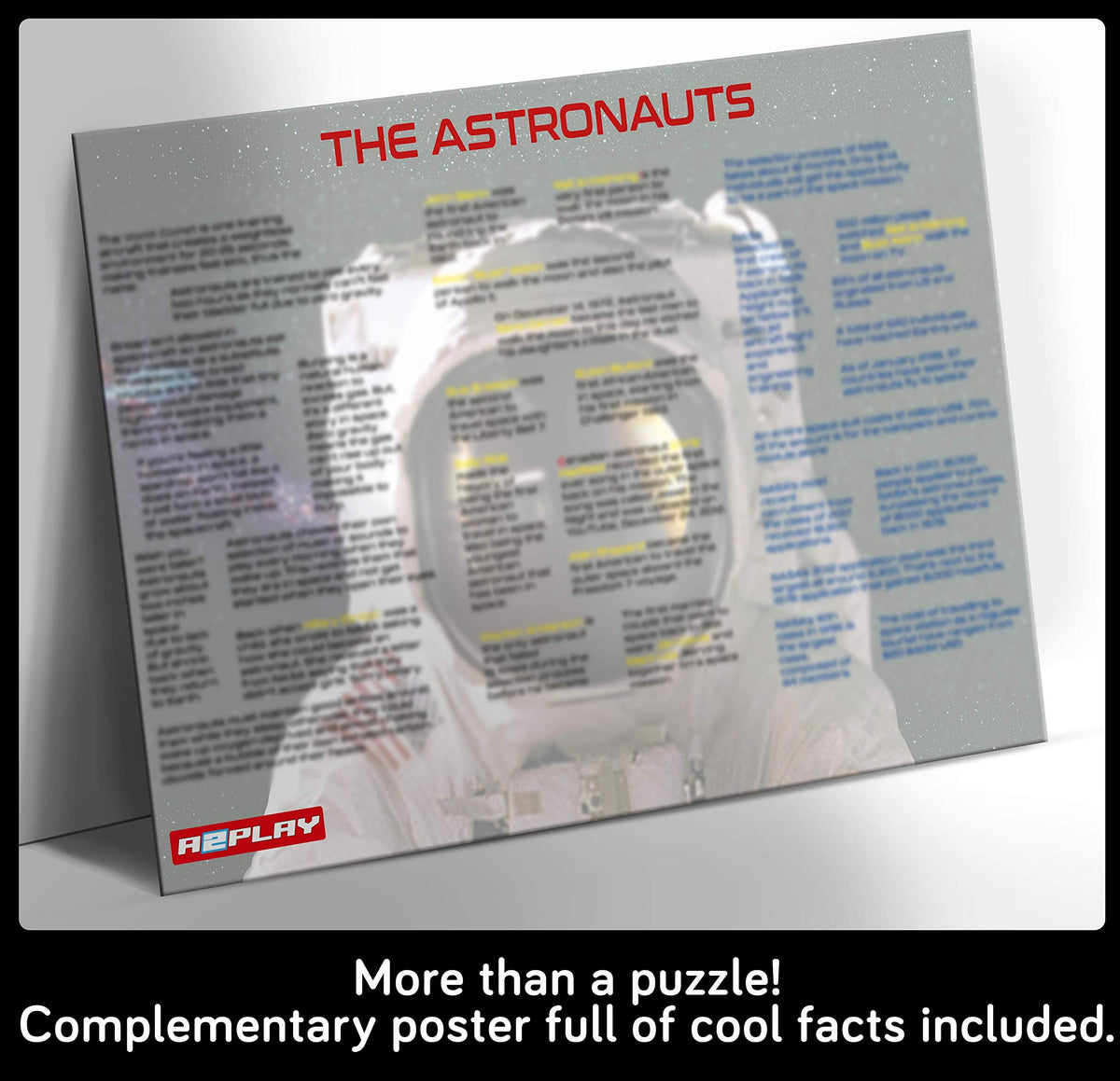 A2PLAY Space Jigsaw Puzzle for Adults 1000 Pieces, Planets in Space With Bonus Fact Poster, Challenging Astronaut Outer Space Toy, 27.5 x 19.7 in