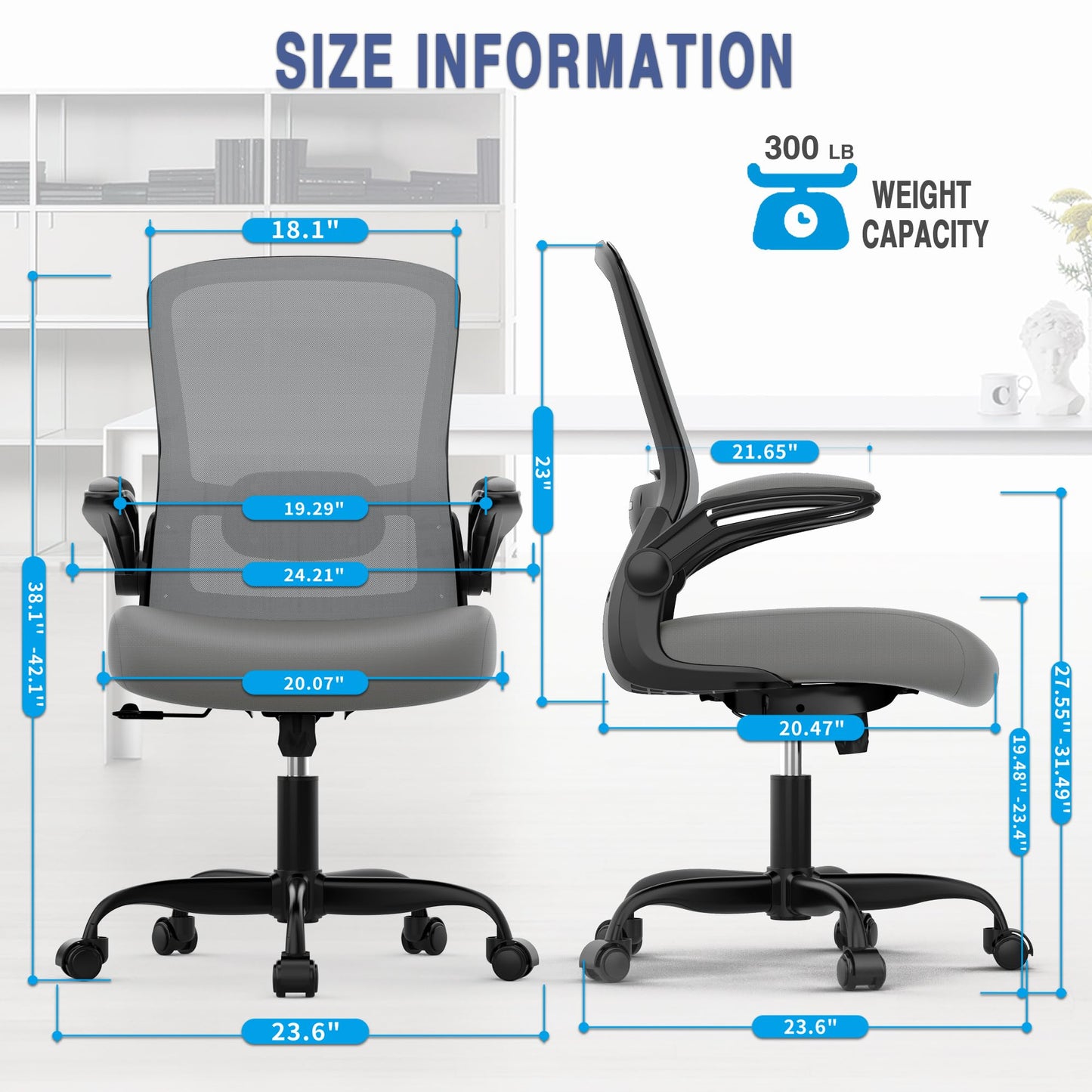 Mimoglad Home Office Desk Chair (Modern, Graphite)
