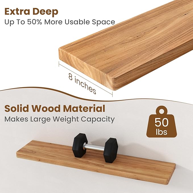 Floating Shelves for Wall, Round Edge Wall Shelves