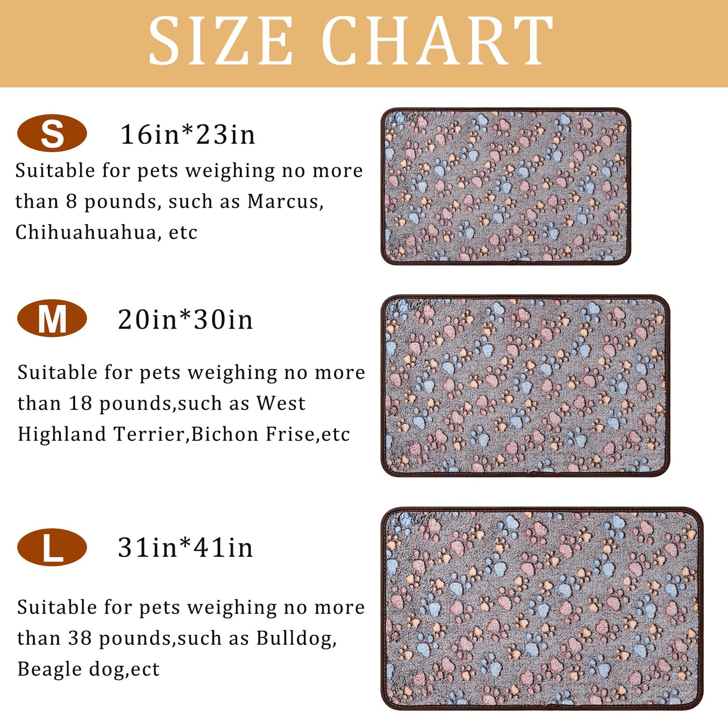 1 Pack 3 Blankets Super Soft Fluffy Premium Fleece Pet Blanket Flannel Paw Printed Throw for Dog Puppy Cat (Small 23x16'', Dark Coffee, Brown, Purple)