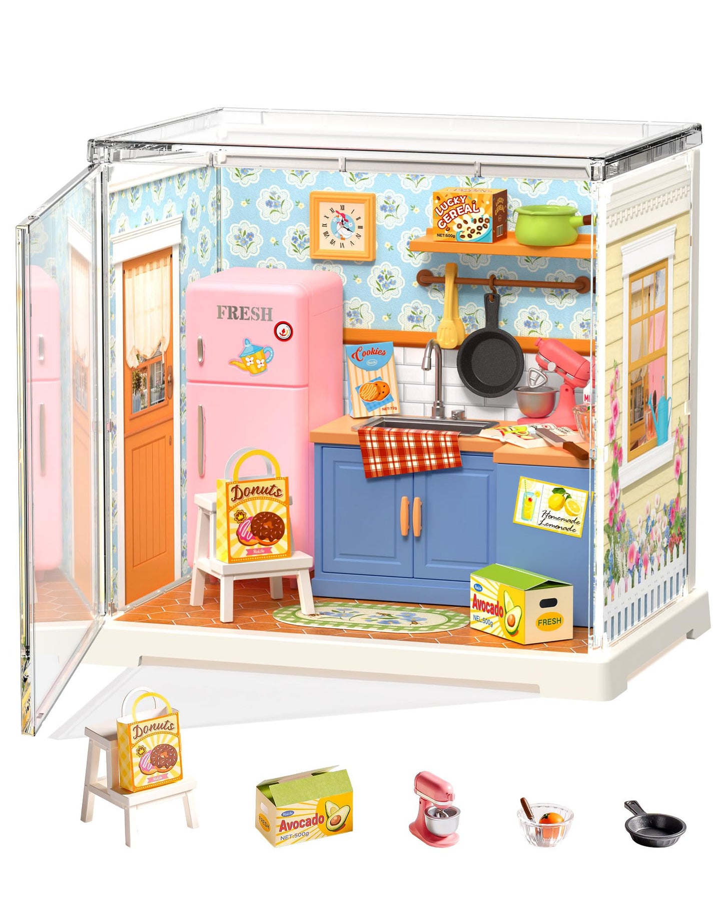 Rolife Super Creator Mini Series, DIY Plastic Miniature Kits Retail Store Series, Mini Model House Building Set for Teens Aged 14+, DIY Crafts/Hobbies for Adults (Homely Baking Kitchen)