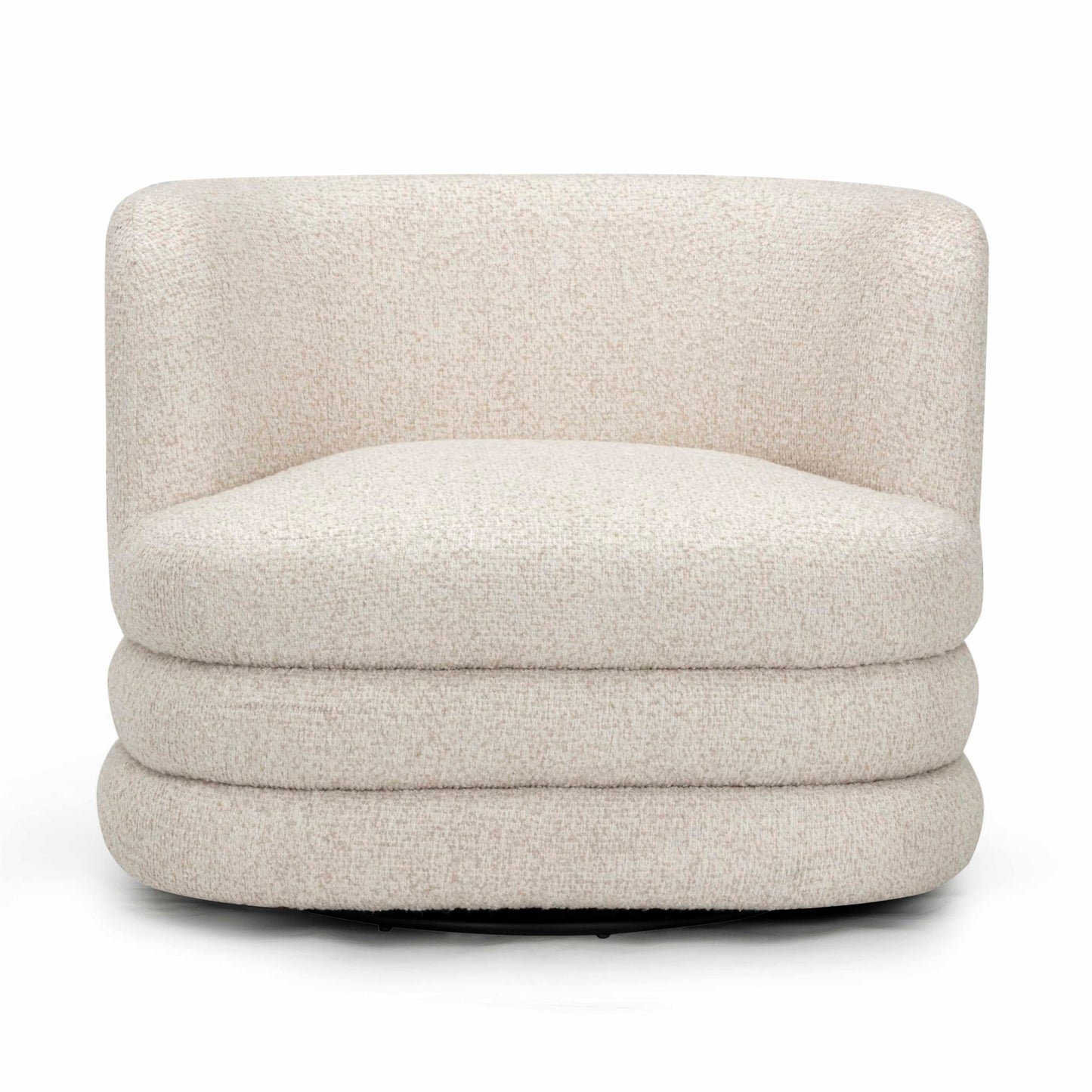TOV Furniture Astor Cream Heavy Boucle Swivel Hotel Lounge Chair