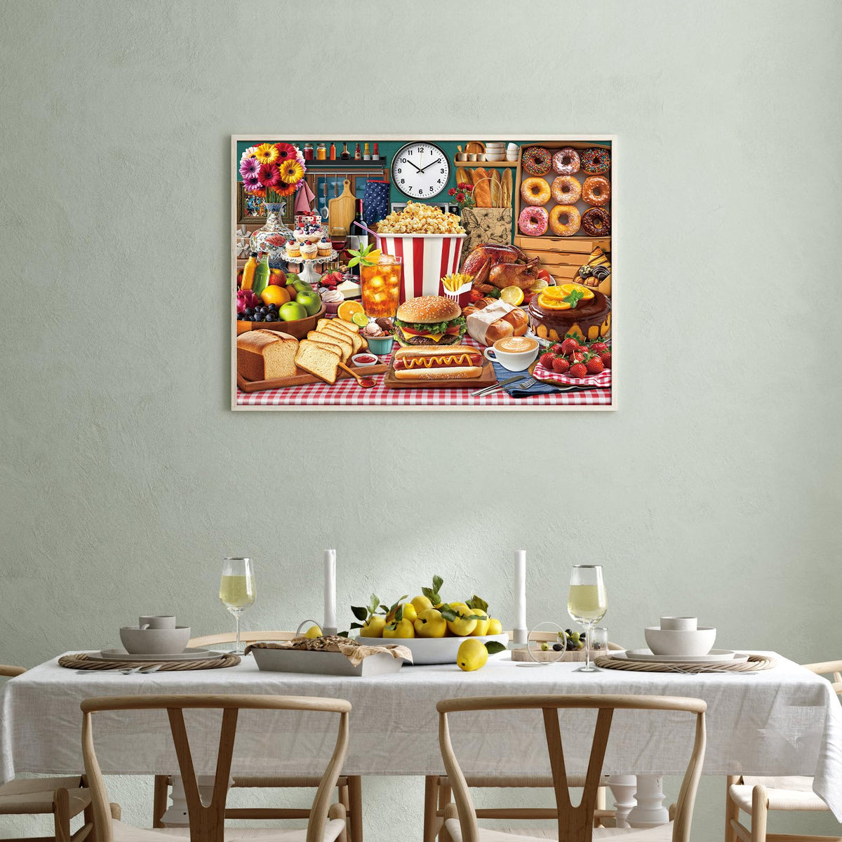 TangMosaic Food Feast Jigsaw Puzzles, Puzzles for Adults 1000 Pieces, Lumière's Banquet Impossible Challenging Puzzles Game, Interlock Perfectly No Dust, Gifts for Easter Father's Mother’s Day