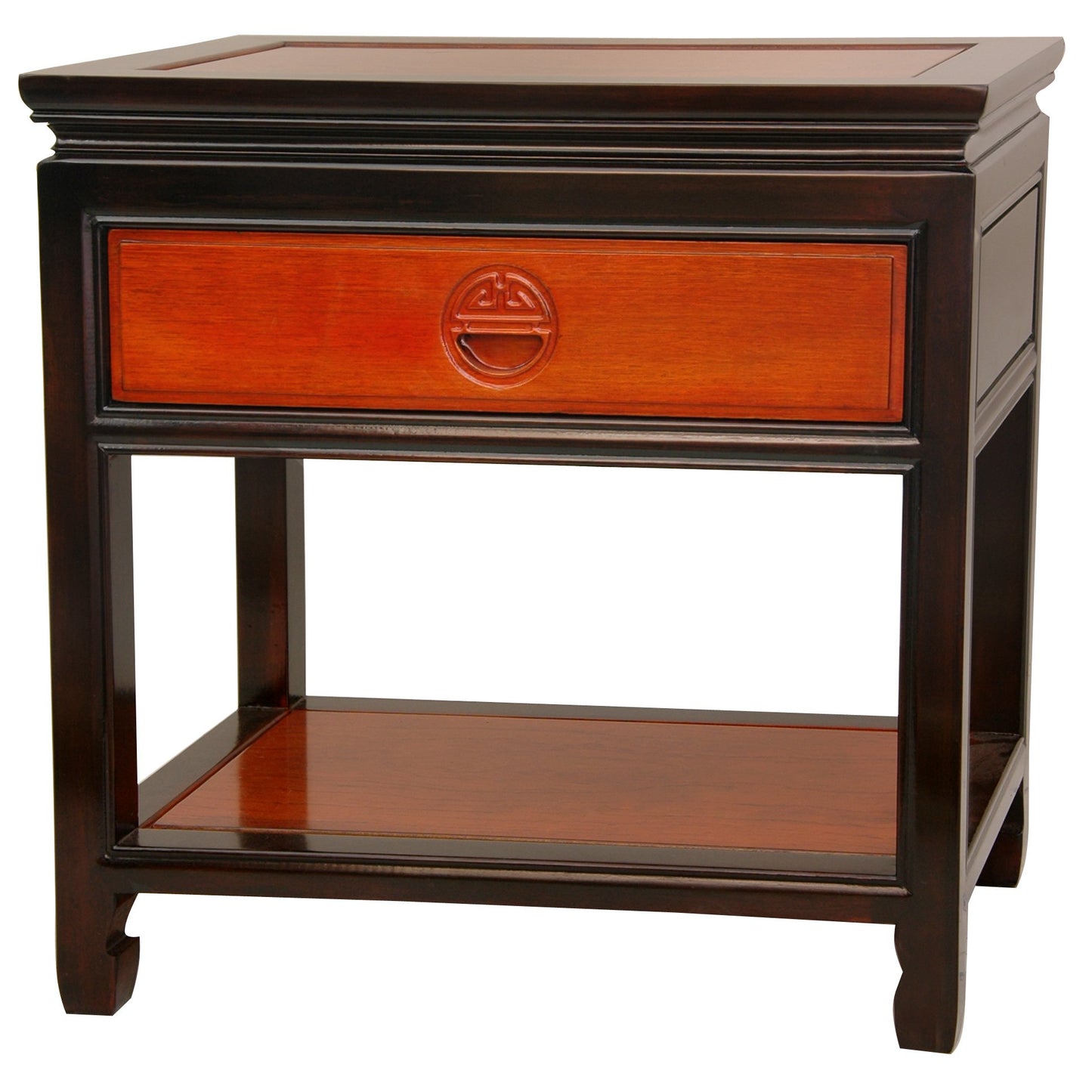 Red Lantern Elegant End Table - Two-tone