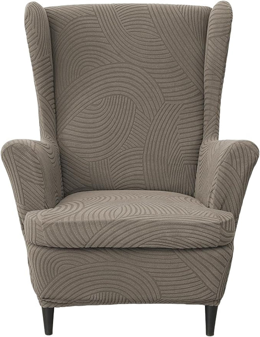 HAOYONG Wing Chair Slipcovers Printed Wingback Chair Covers 2 Pieces Wingback