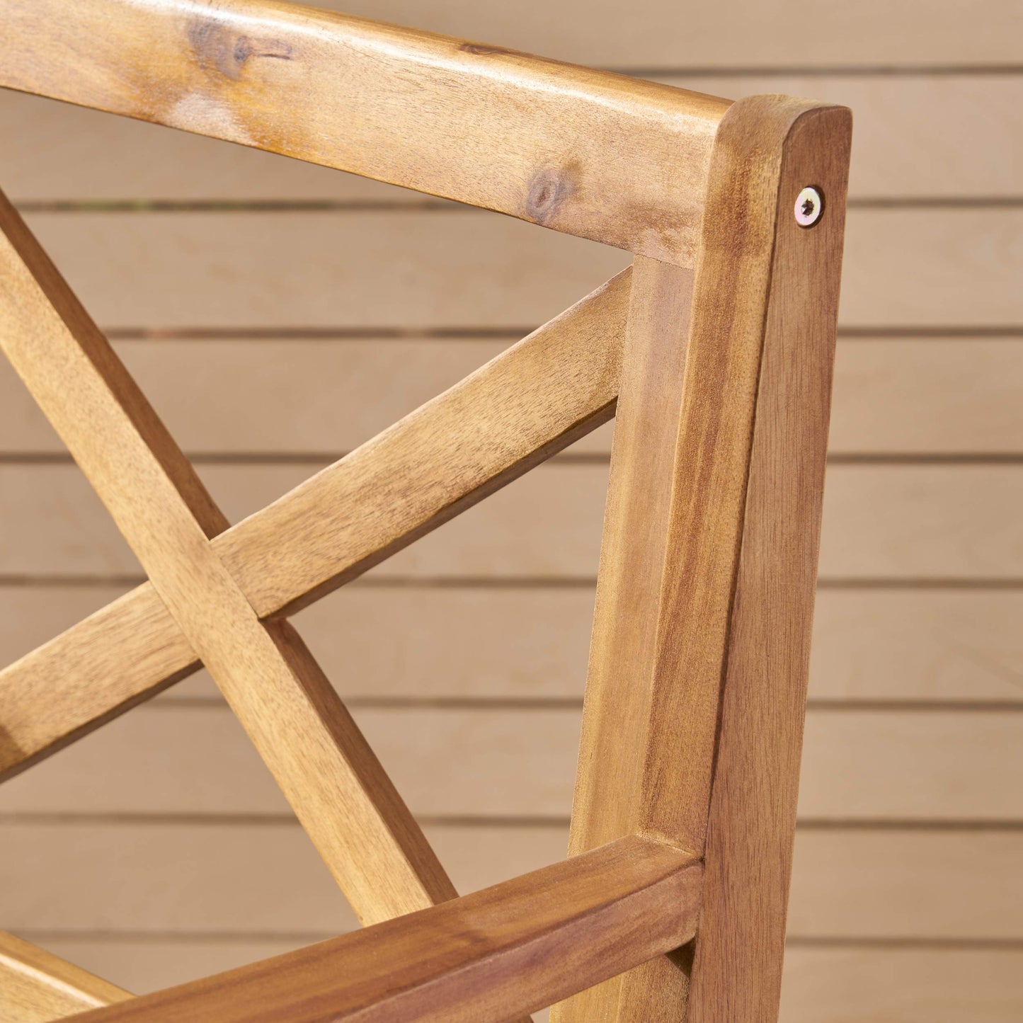 Christopher Knight Home Short Outdoor Acacia Wood Barstools, Teak Finish and Cream (Set of 4)