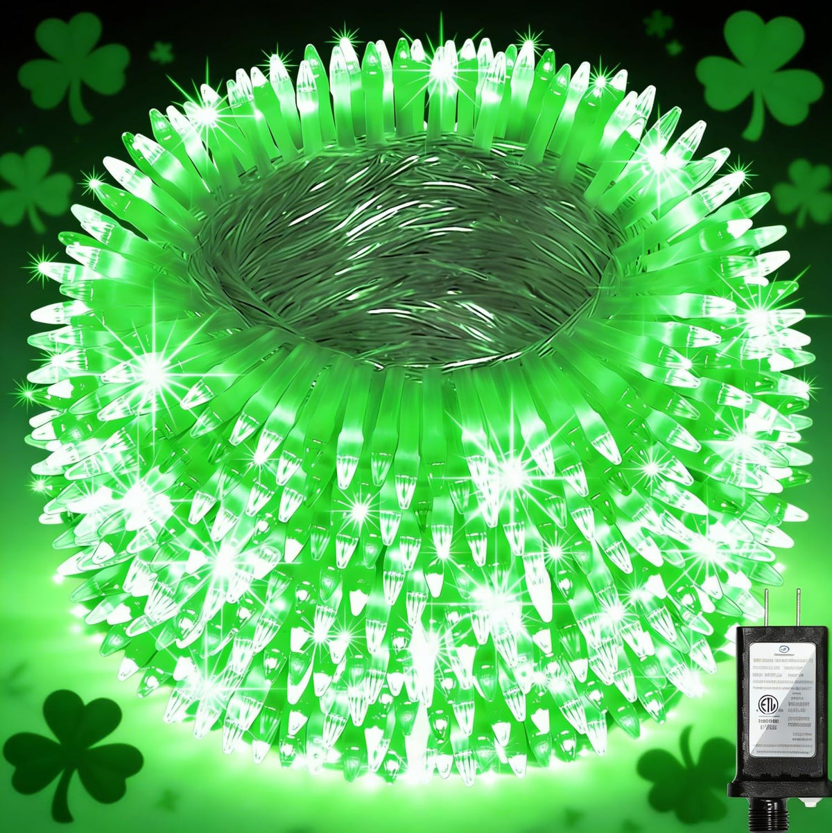 QUHUATU 300LED Chrstmas Lights, 75ft Indoor Outdoor Christmas String Lights with 12 Modes, Green Christmastree Lights with Timer Dimmable Connectable for Fence Garden Xmas Wedding Party Decor Green