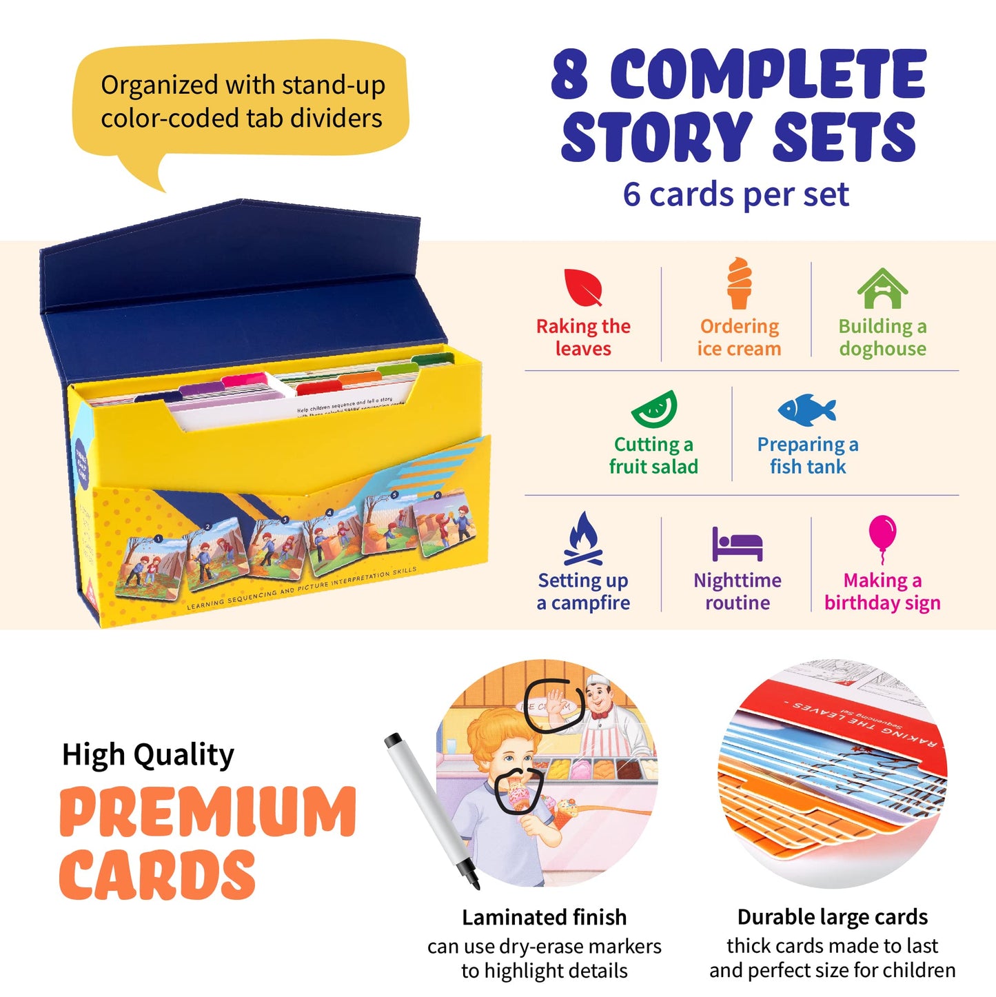 Sequencing Cards, Picture Cards, Storytelling Cards, Speech Therapy Materials, Home School Supplies, ESL, ELL, Social Skills, Combo Set
