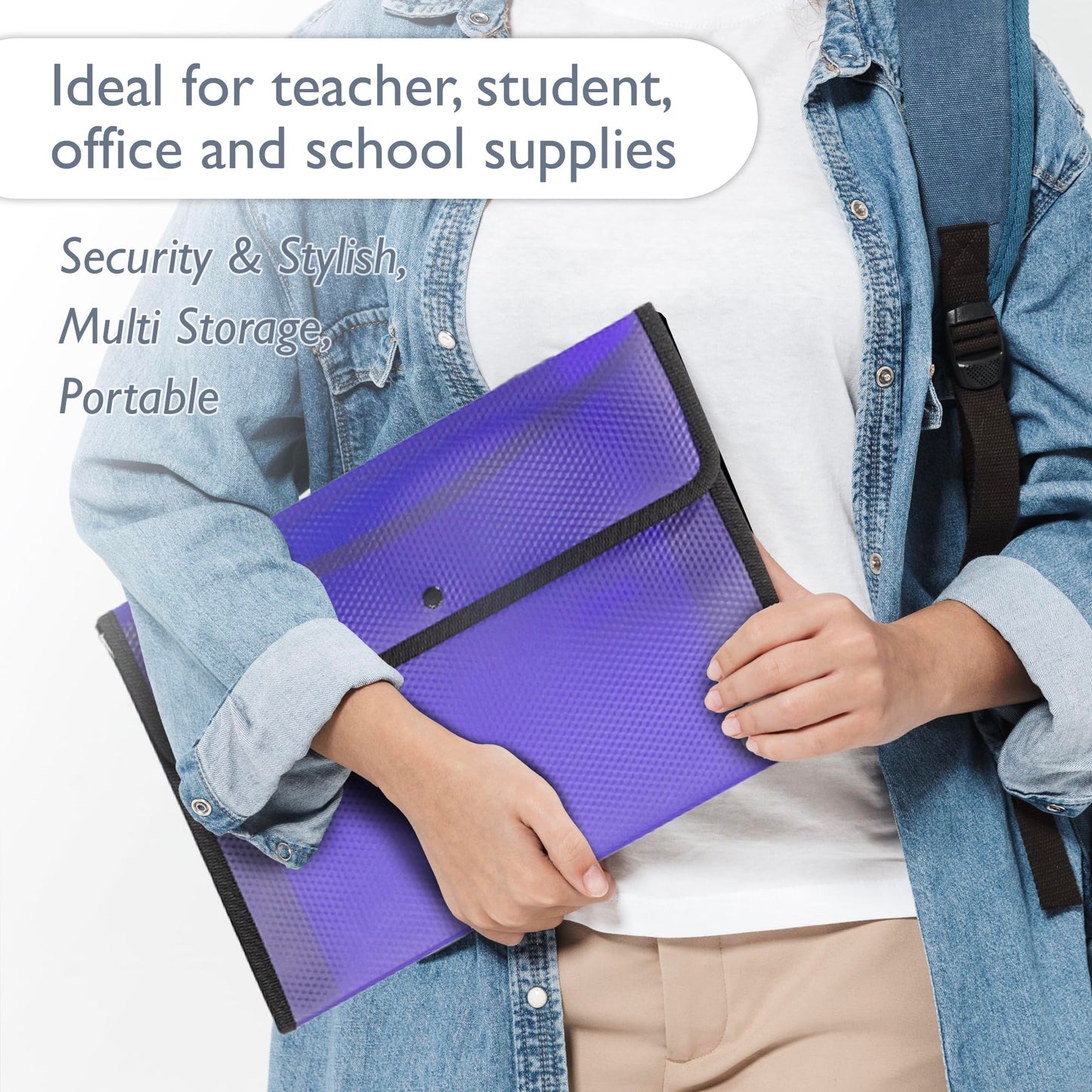 BAZIC Products Square Flap Document Holder, A4/Letter Size, Flexible Poly Shell, for School Office Documents, Case of 72