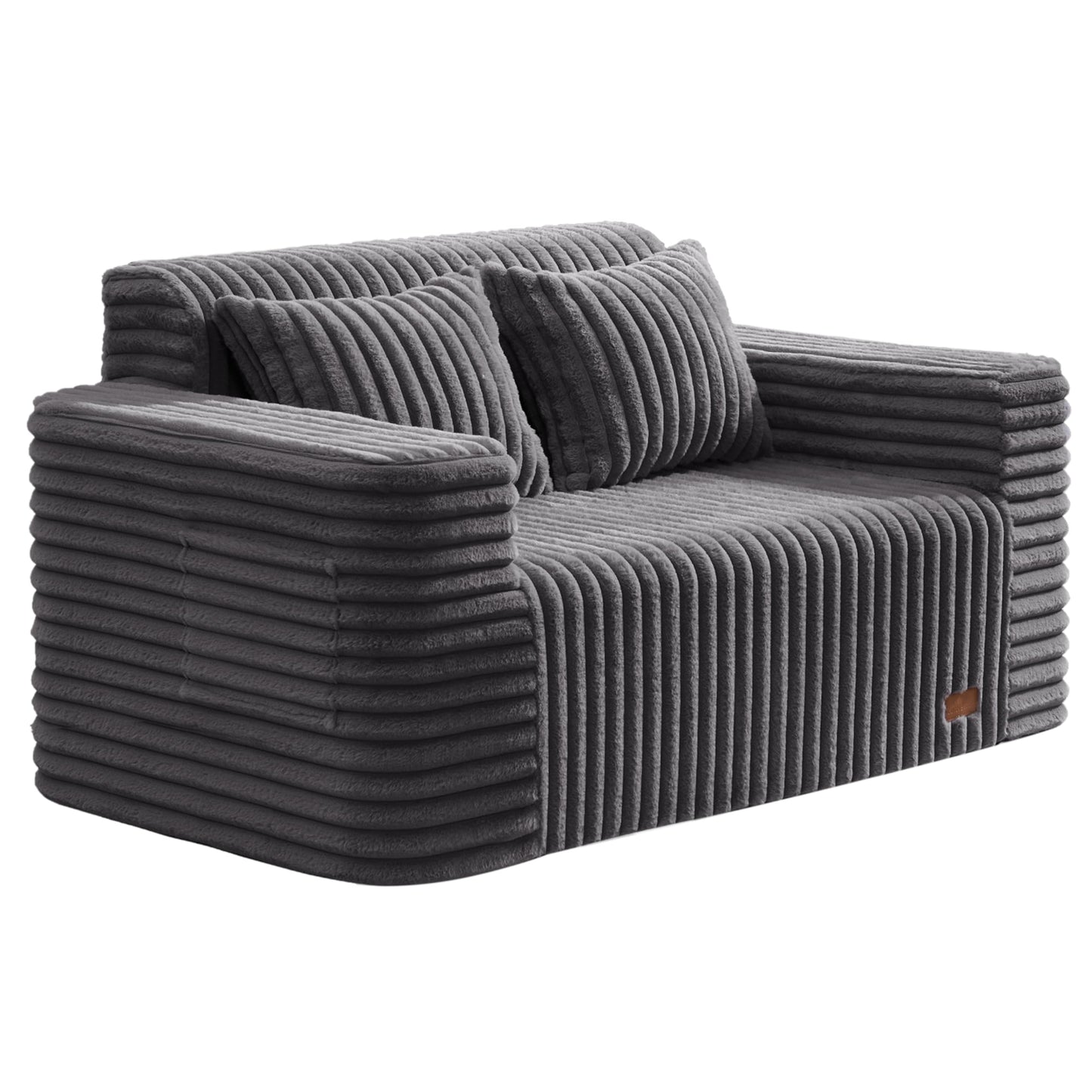ZurNesfure Sofa Couch Cloud Loveseat, Memory Foam Couch with Pillow No Assembly Need, Modern Couch with deep seat and Washable Cover Boneless Sofas for Living Room Bedroom Apartment(Darkgrey,Loveseat)