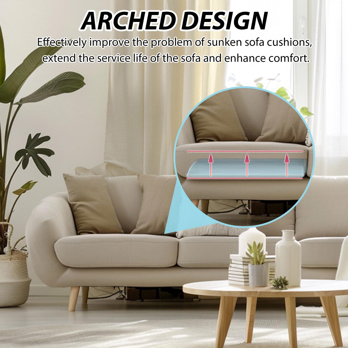 Desunqin 2PCS 22 x 22 x 2.4 in Large Size Couch Cushion Support for Sagging Seat, 40D Arc Sofa Cushion Support, High Rebound Couch Seat Support, Repair Sofa Dents to Improve Comfort, Blue