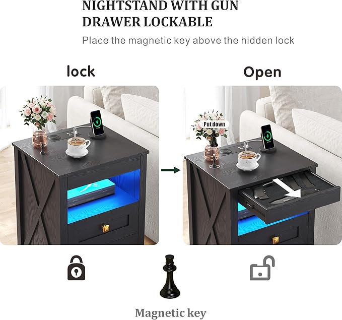 HWB LED Nightstand Set of 2