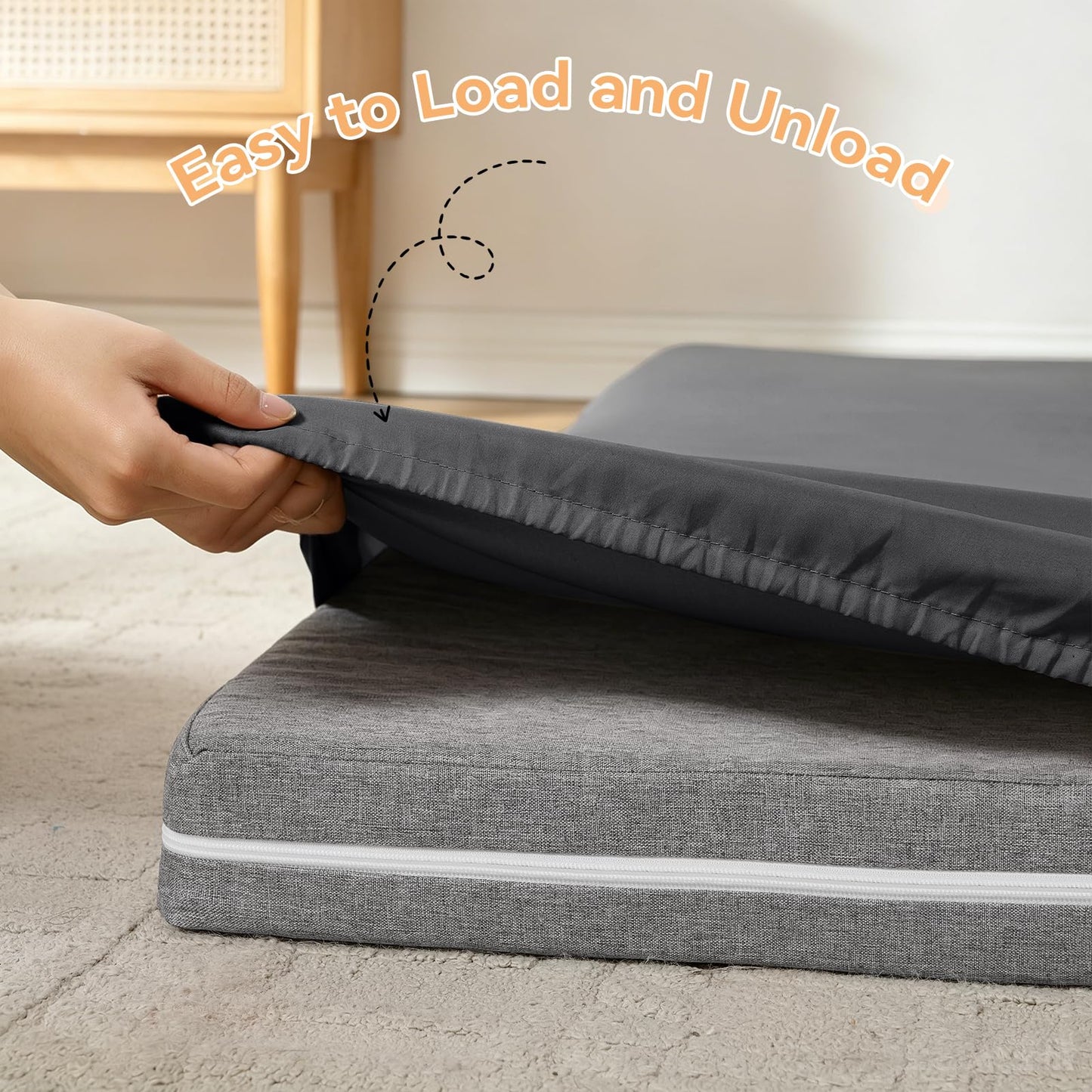 NSGZ Full Fitted Sheet Only Compatible with Trifold Mattress, Microfiber Fitted Bedsheet Fit for 6 Inch Low Profile Mattress with Full Elastic Edge for RV Bunk, Trundle Bed, Daybed, Camping (Gray)