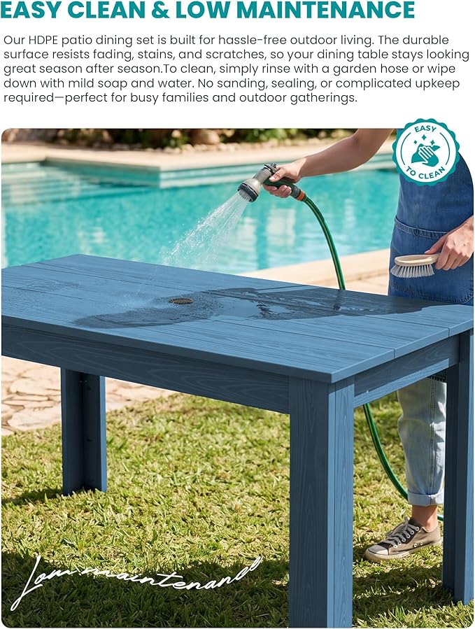 SERWALL HDPE Dining Set for 10 – 2 Tables, 8 Armless + 2 Armchairs. Includes 10