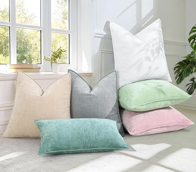 decorUhome Summer Couch Euro Sham Throw Pillow Covers 22x22 Set of 2,
