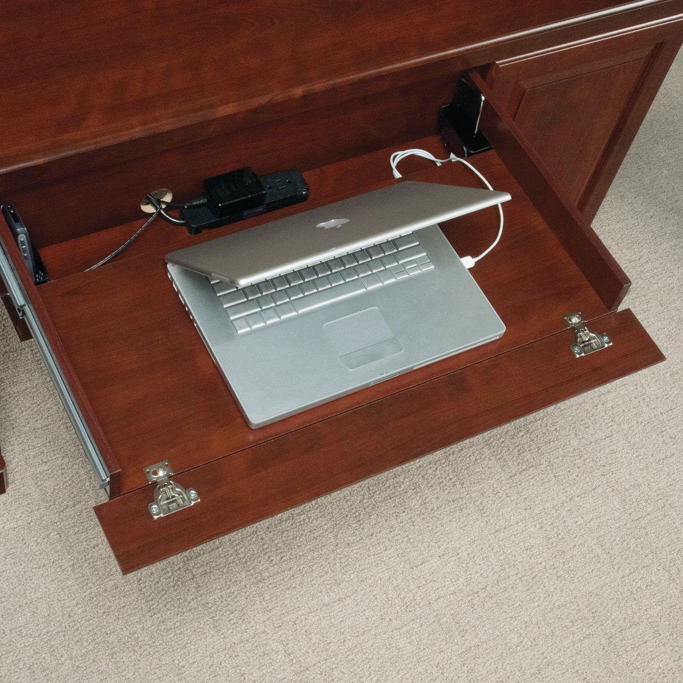 Sauder 404944 Heritage Hill Computer Credenza, Classic Cherry Finish, L: 59.13" x W: 20.47" x H: 30.16"