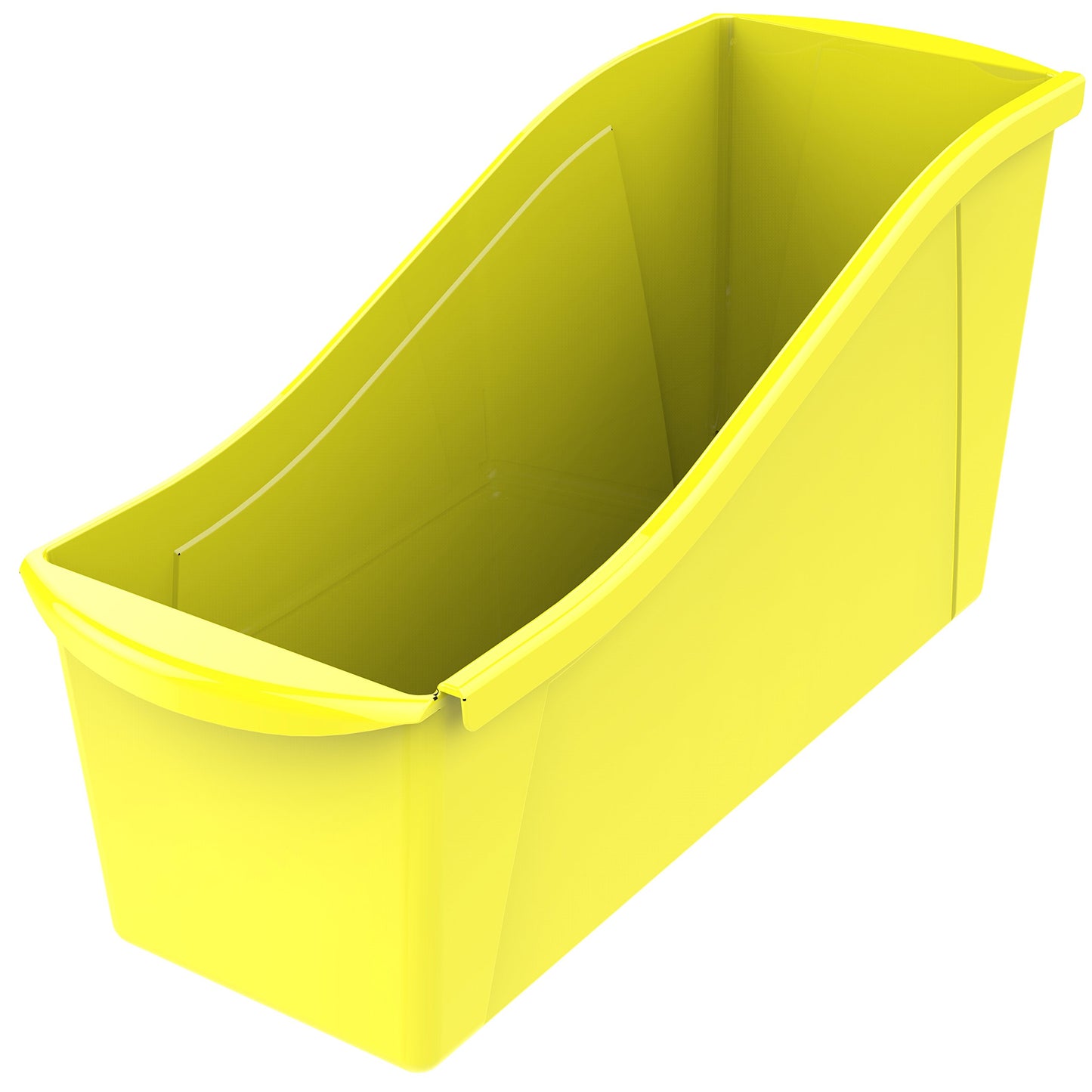 Storex Large Book Bin, Interlocking Plastic Organizer for Home, Office and Classroom, Yellow, 6-Pack (71105U06C)