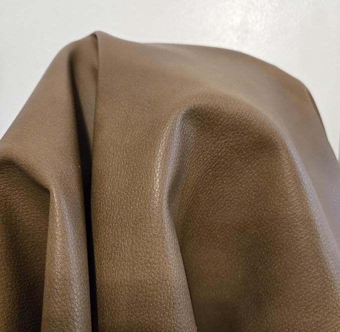 Walnut Brown Soft Faux Leather Fabric PU Leather by the Yard Synthetic Pleather
