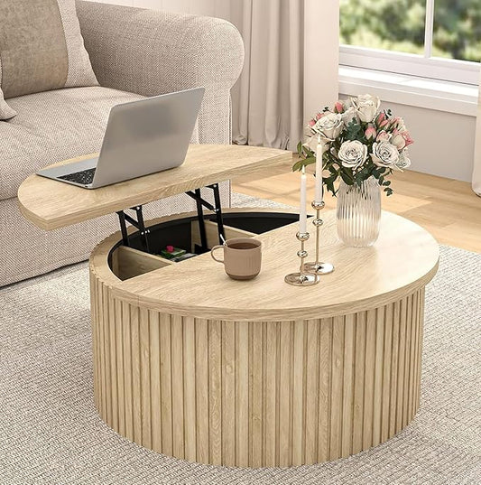Fsbecl Fluted Lift Top Coffee Table