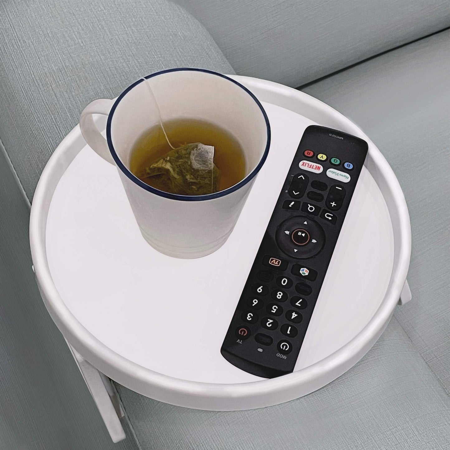 NDL Sofa Armrest Clip Table – No-Slip Couch Tray for Drinks, Snacks, Remote, Gamepads, Adjustable Armchair Table for Living Room, Bedroom, Dorm – Fits Most Armrests