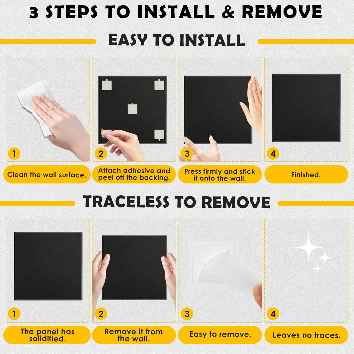 MAPVOLUT 2 Pcs Felt Boards - 24"x12" Reusable Cork Board Alternative for Wall with 30 Pins, 10 No-Trace Adhesive & Guide - Perfect for Office, Classroom, Home Decor, Bulletin Board, and Dartboard