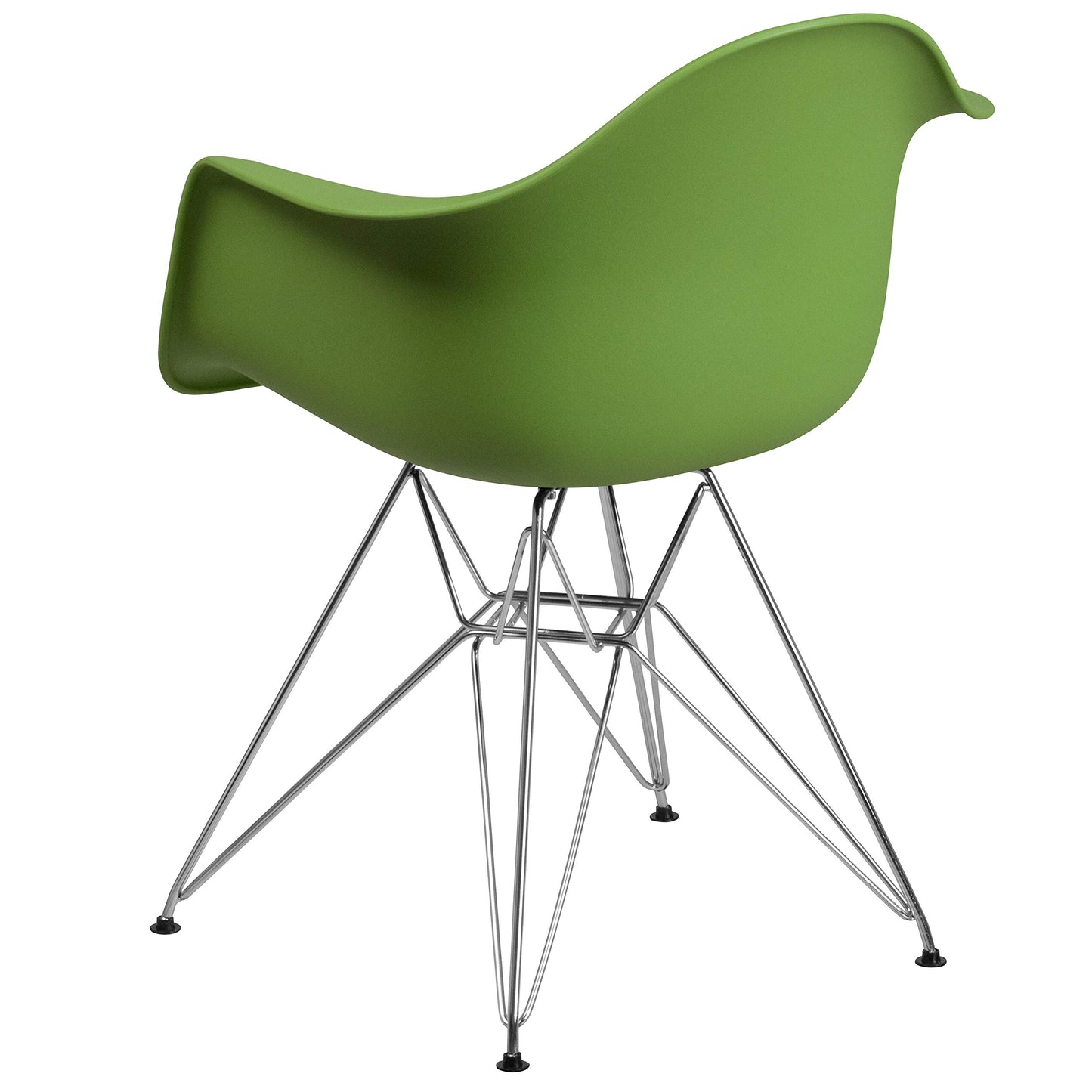 Flash Furniture 2 Pk. Alonza Series Green Plastic Chair with Chrome Base
