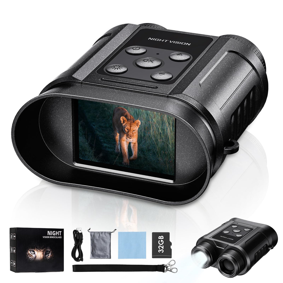 Gifts for Men and Teen Boys,Night Vision Goggles,Night Vision Binoculars,32GB Card Included, Photo/Video Capture,Outdoor Tools for Education, Wildlife Watching,Birthday Gifts for Boy,Men,Gift for Dad