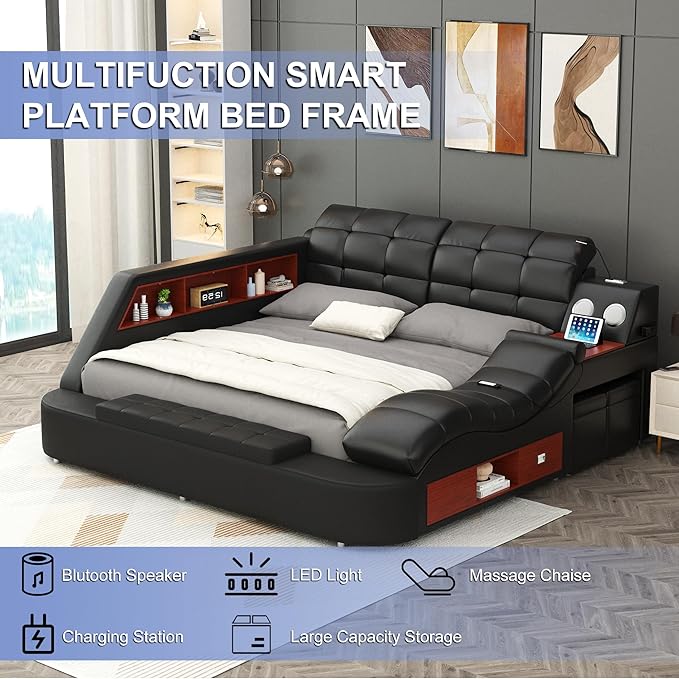 AF ARTISAN FURNITURE Queen Size Smart Multifuncional Bed Frame