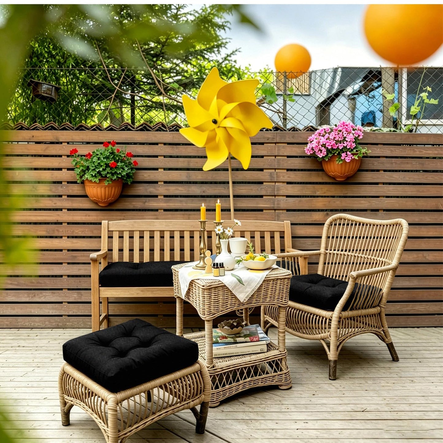 Dizaolive Wicker Chair Cushions for Outdoors Glider Cushions Seat 3pc Wicker Cushion Set