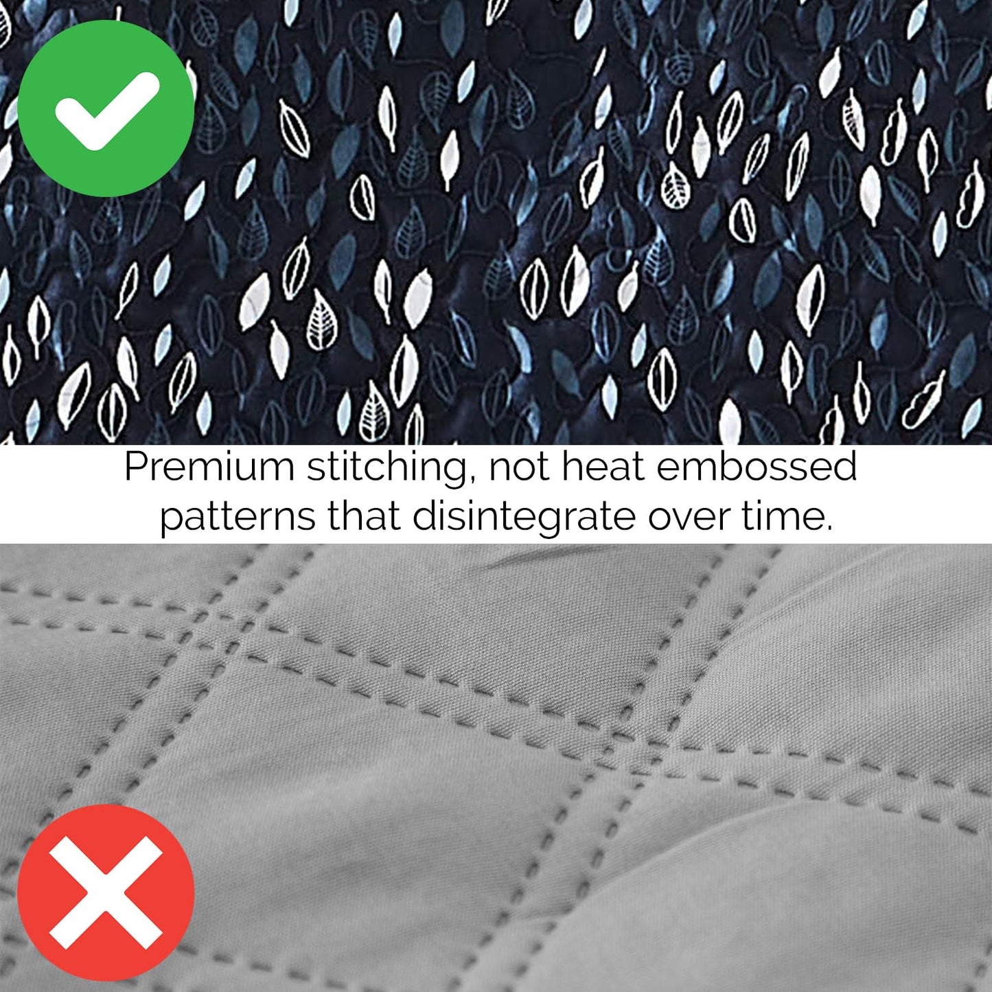 Southshore Fine Living, Inc. Twin Day Bed Comforter Sets, 6-Piece Trundle Bed Bedding Set with Bedspread, 3 Pillow Shams, Bedskirt, Throw Pillow - Daybed Quilt Set, Botanical Leaves Blue